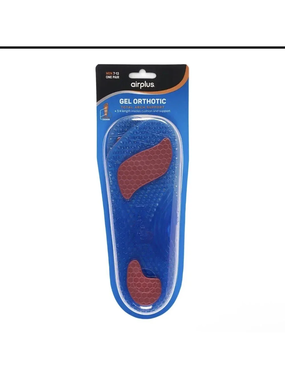 AIRPLUS GEL ORTHOTIC - ONE PAIR Mens Blue / Gray Shoe Size 7 - 13
